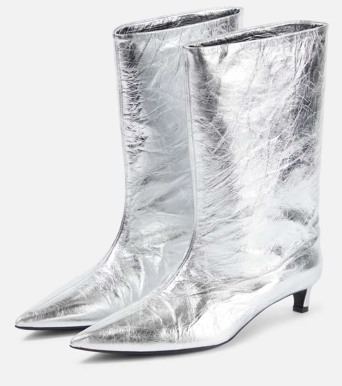 Ankle Boots aus Metallic-Leder | Jil Sander