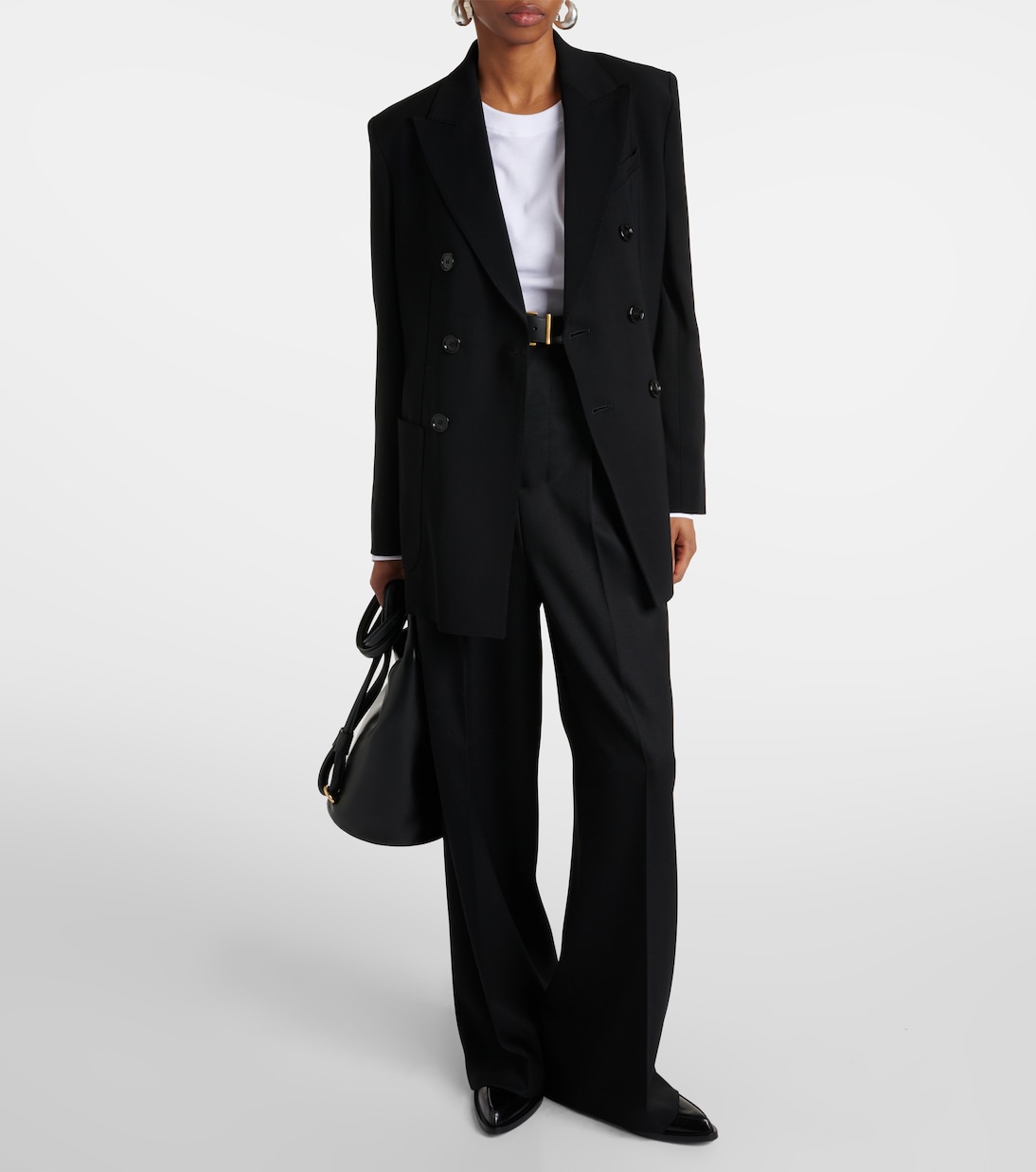 Weite High-Rise-Hose aus Wolle | Ami Paris