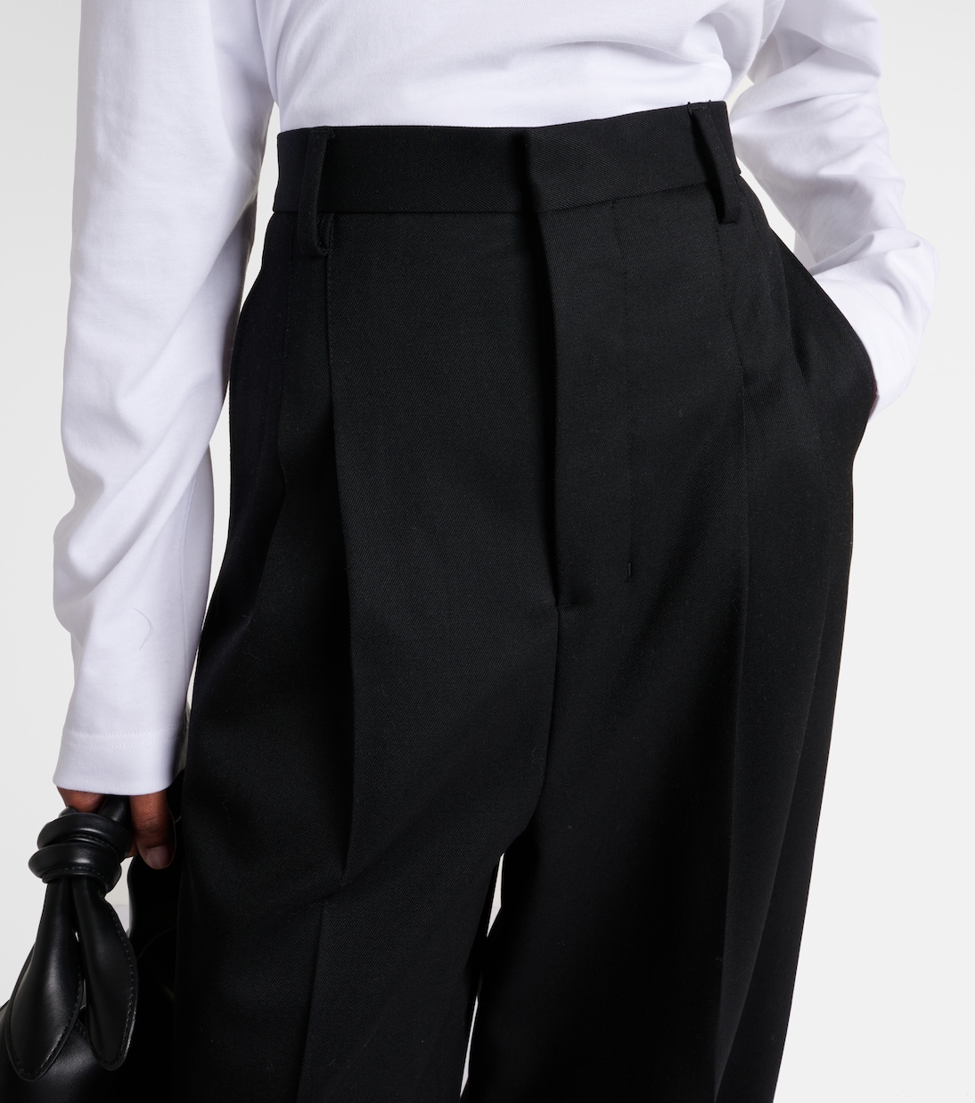 Weite High-Rise-Hose aus Wolle | Ami Paris