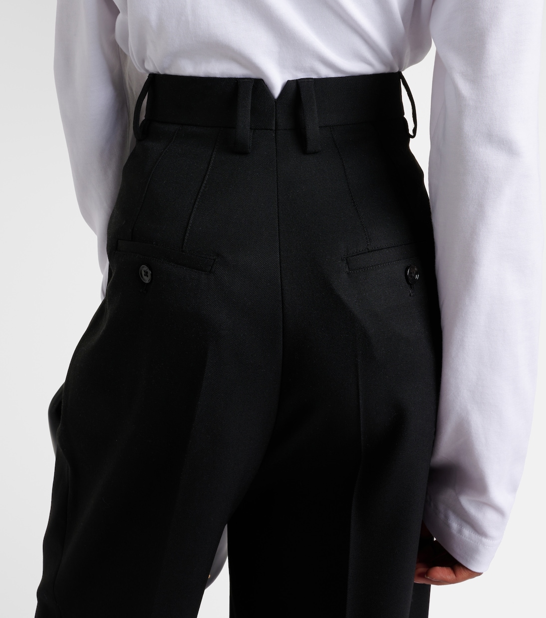 Weite High-Rise-Hose aus Wolle | Ami Paris