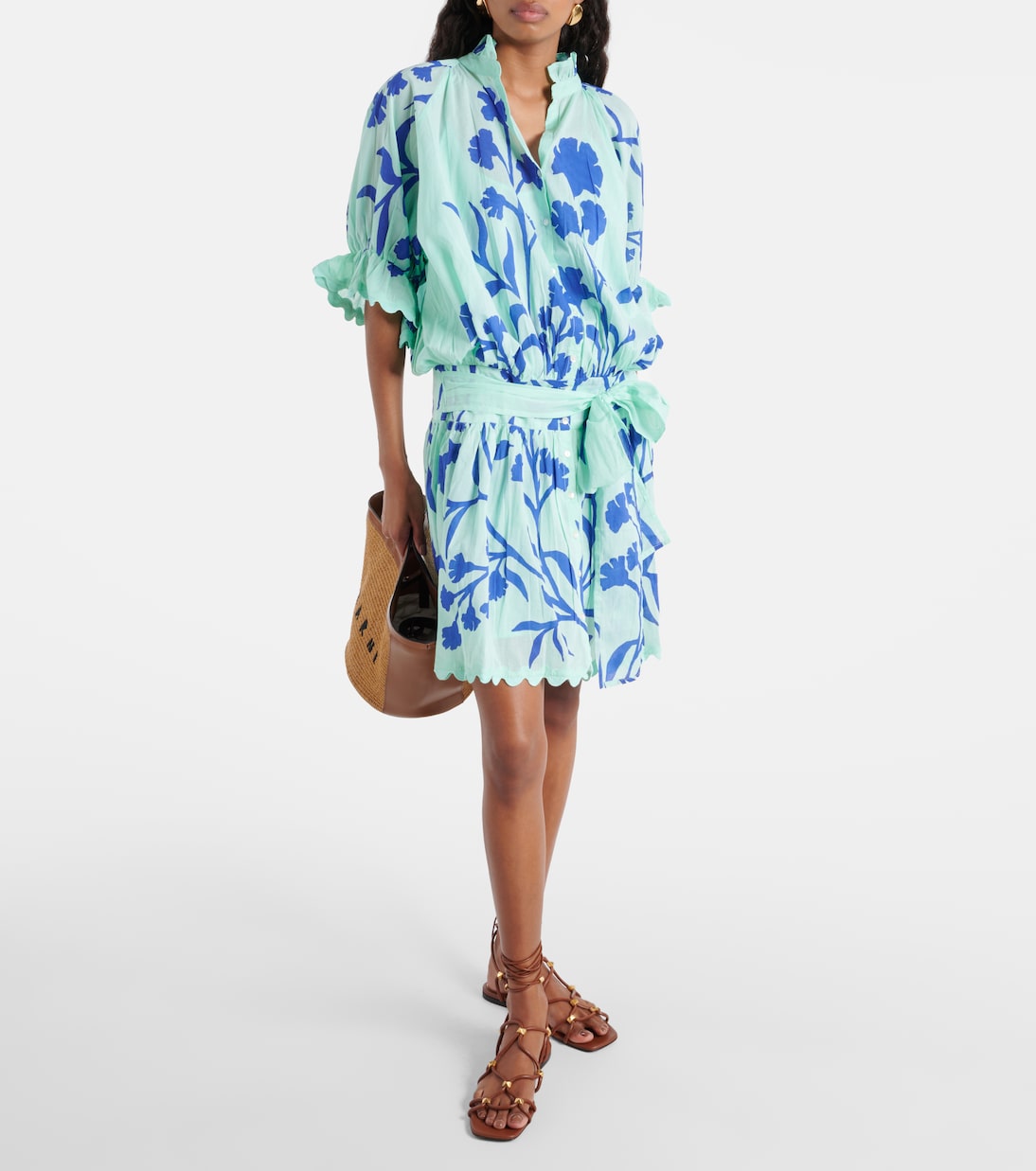 Robe chemise en coton à fleurs | Juliet Dunn