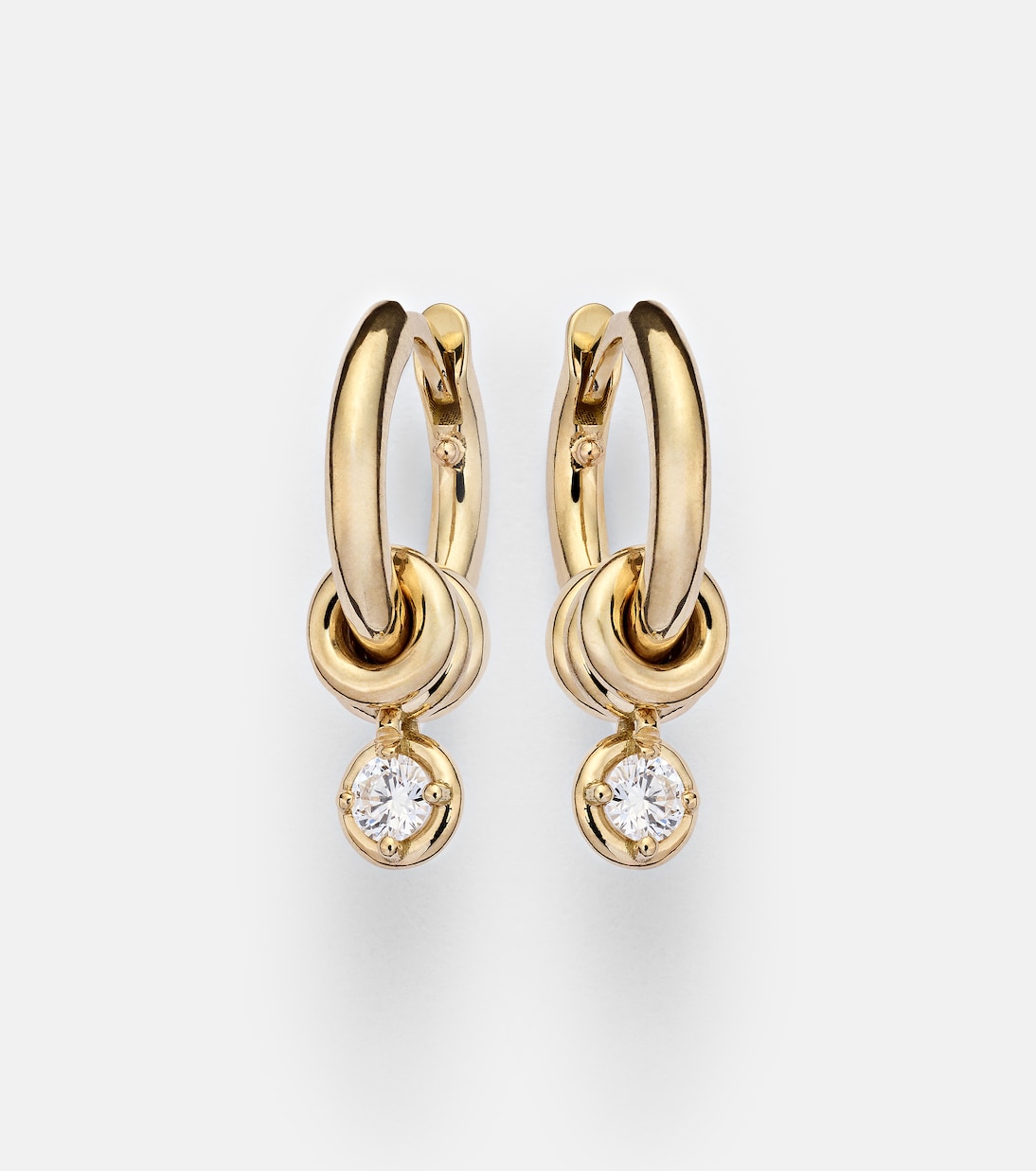 Zahra Micro 18kt gold hoop earrings with diamonds | Spinelli Kilcollin