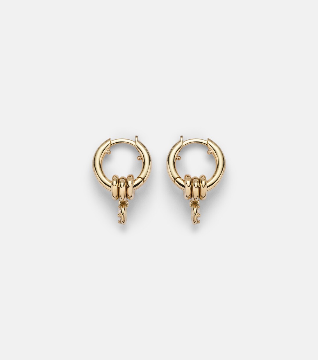 Zahra Micro 18kt gold hoop earrings with diamonds | Spinelli Kilcollin