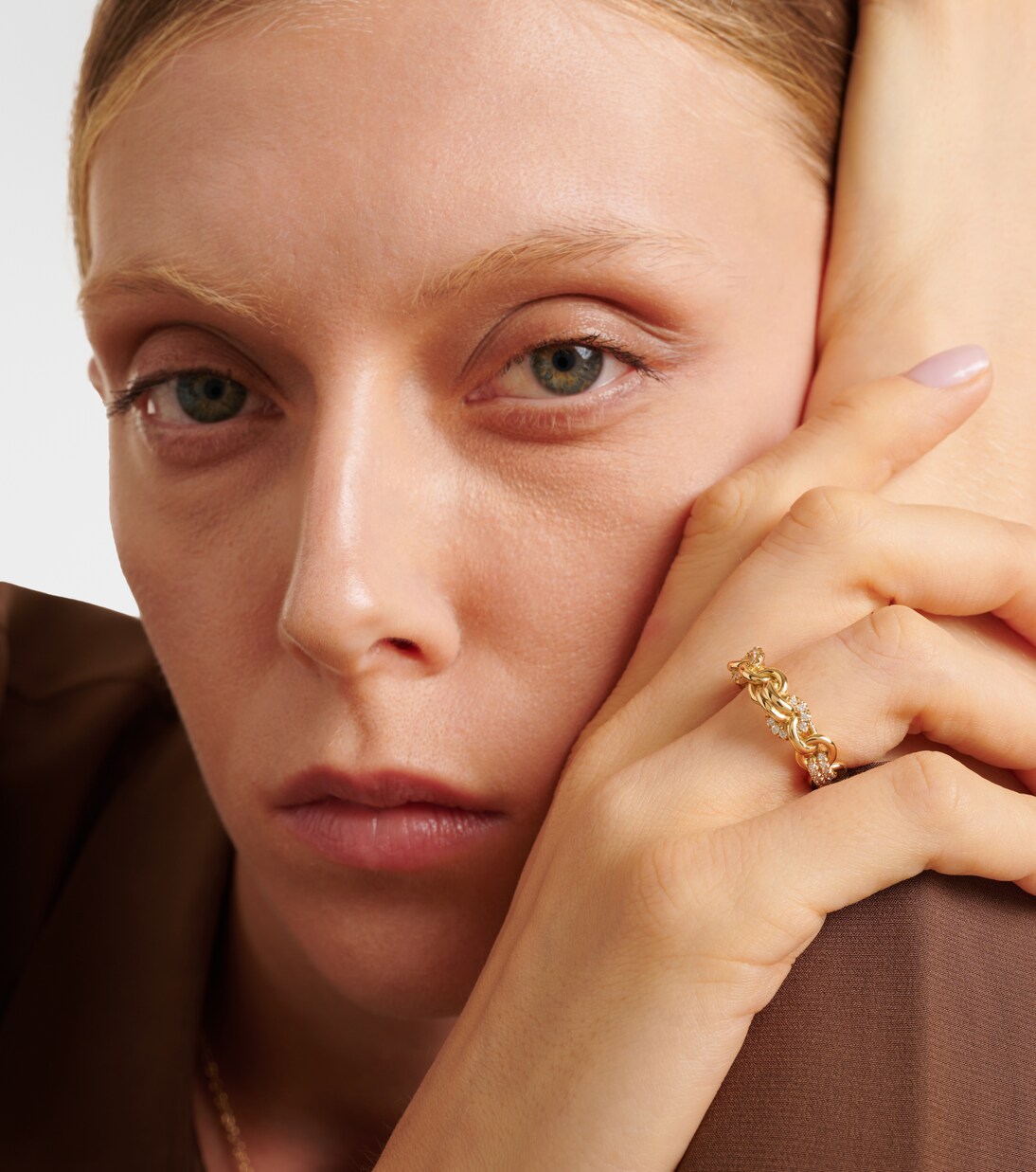 Fused Serpens Medium 18kt gold ring with diamonds | Spinelli Kilcollin