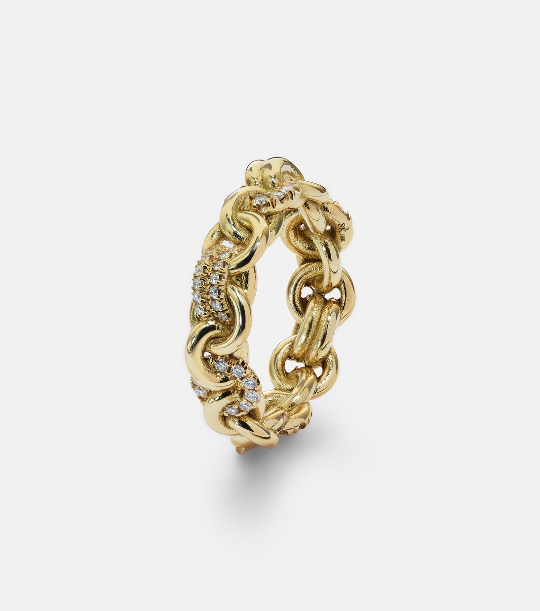 Fused Serpens Medium 18kt gold ring with diamonds | Spinelli Kilcollin
