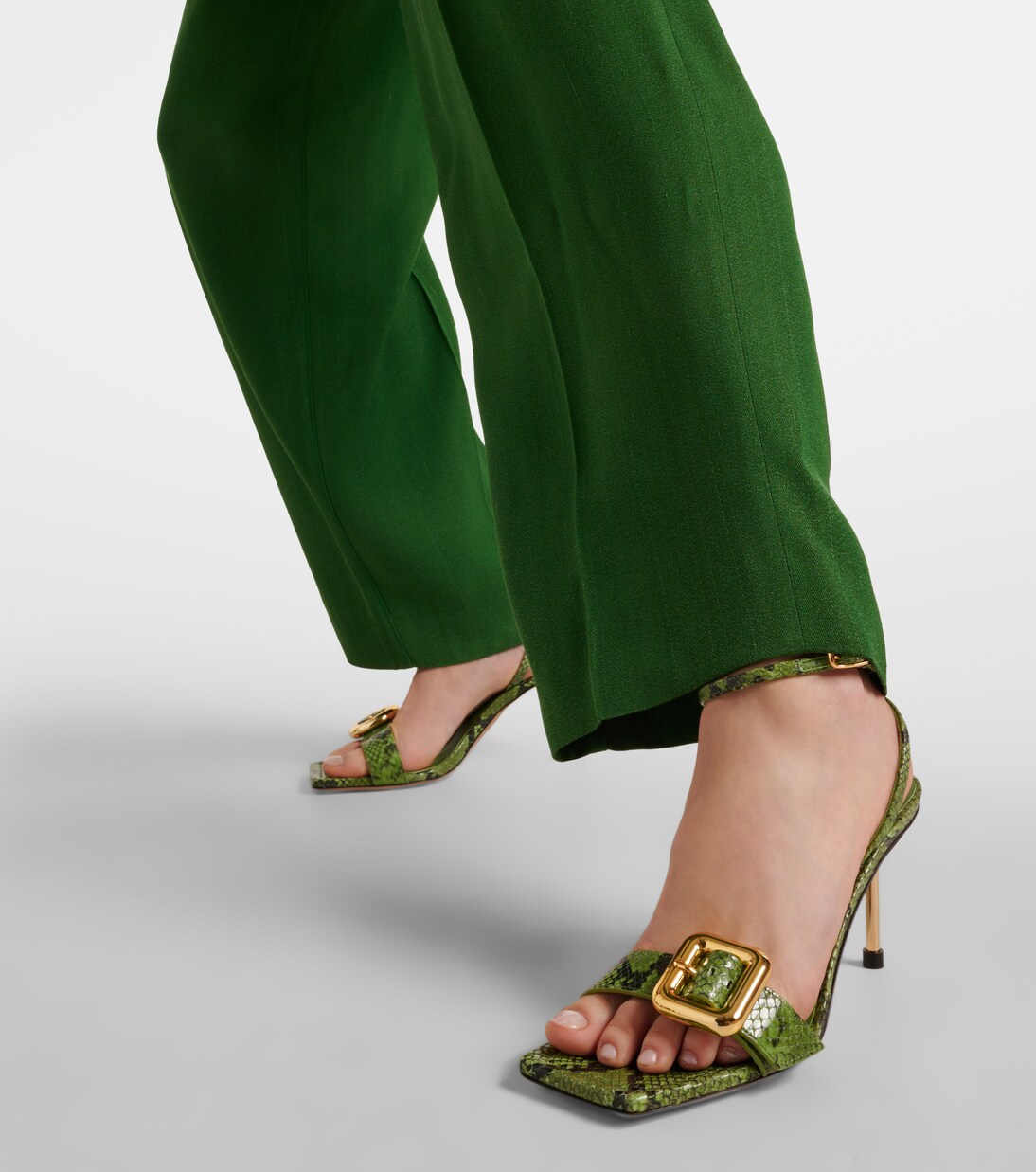 صندل من الجلد بنقشة جلد الثعبان Les Sandales Regalo  | Jacquemus