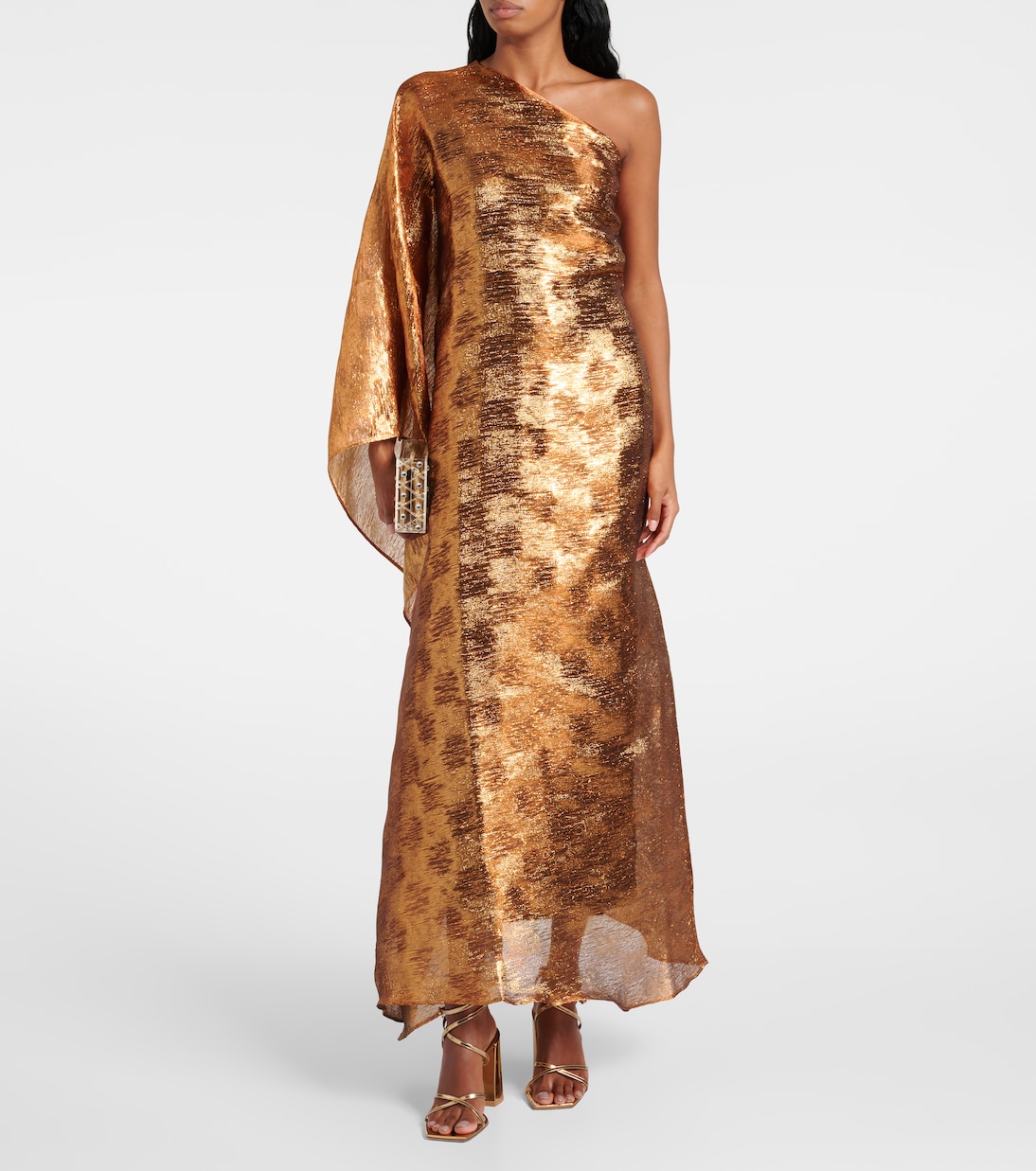 One-Shoulder-Robe Betsy aus Fil Coupé | Taller Marmo