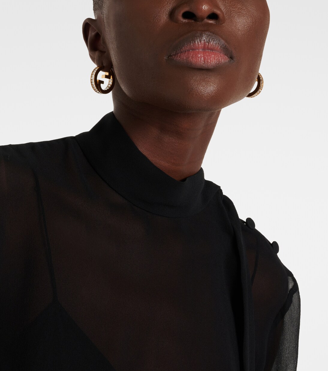 Gucci Blondie embellished hoop earrings | Gucci