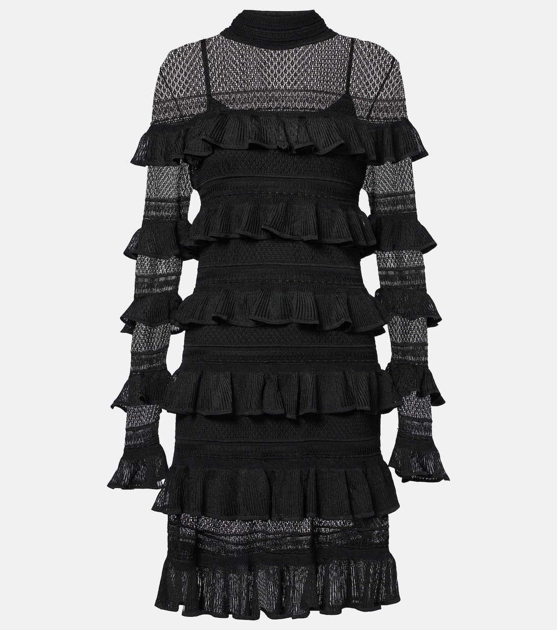 Crush High Neck Frilled knitted minidress | Zimmermann