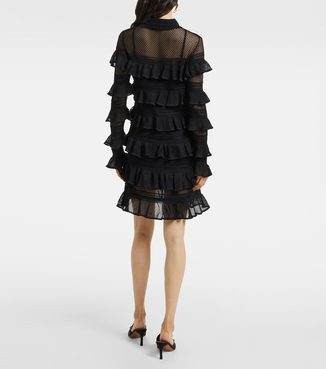 Crush High Neck Frilled knitted minidress | Zimmermann