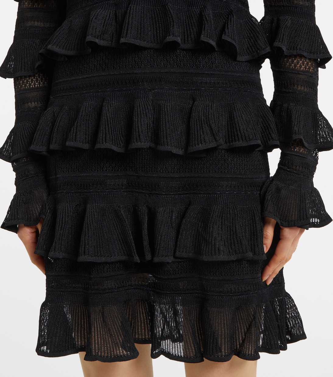 Crush High Neck Frilled knitted minidress | Zimmermann