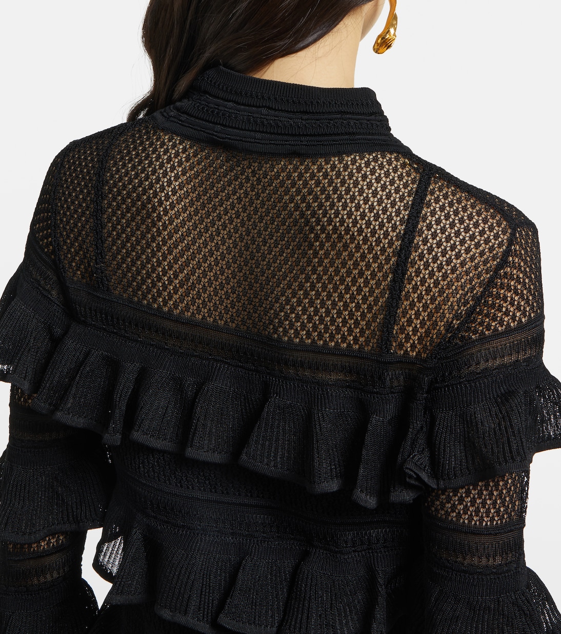 Crush High Neck Frilled knitted minidress | Zimmermann