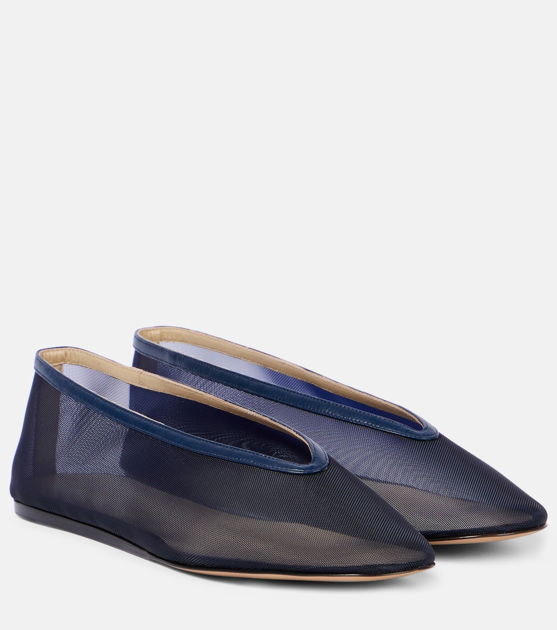 Ballerinas Luna aus Mesh mit Leder | Le Monde Béryl