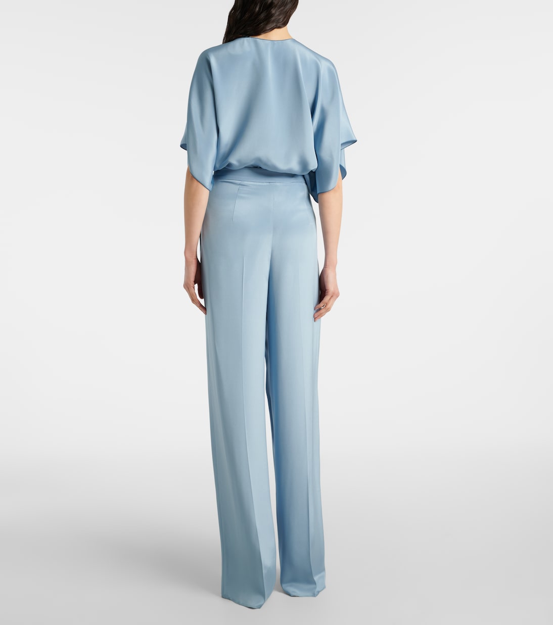 Weite High-Rise-Hose Origano aus Seide | Max Mara