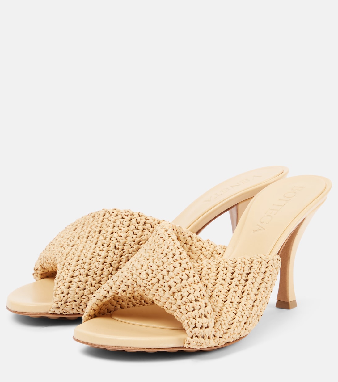 Blink 80 crochet raffia mules | Bottega Veneta