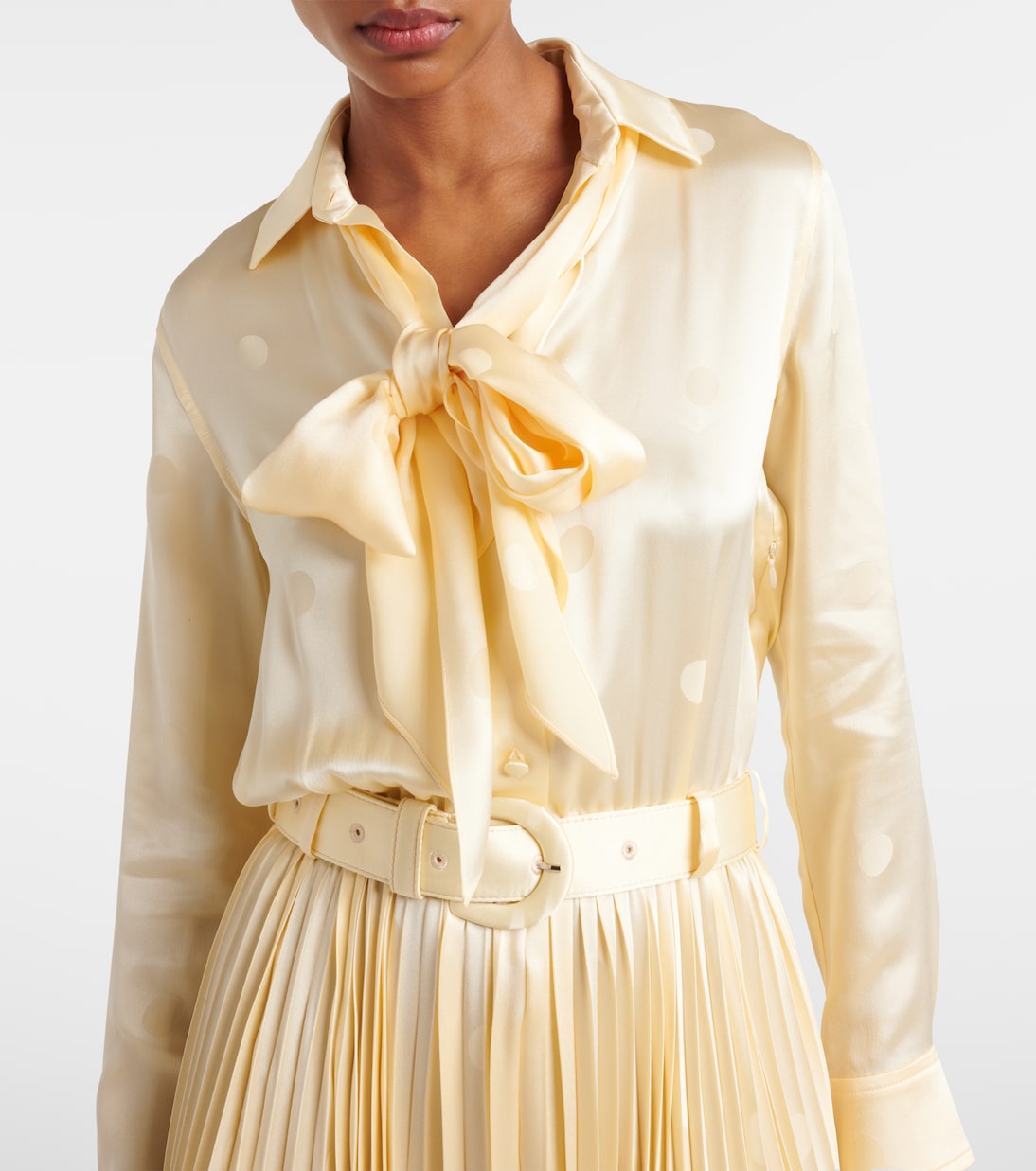 Vestido midi de seda con cordones | Balenciaga