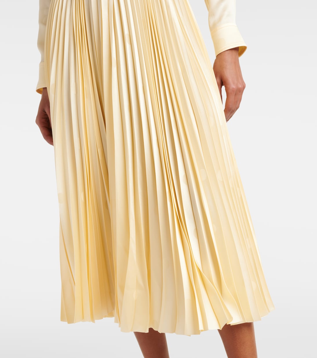 Vestido midi de seda con cordones | Balenciaga