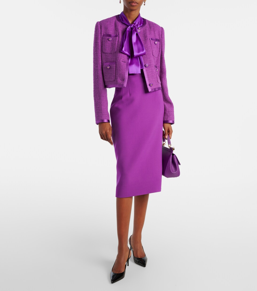 Cotton and silk-blend tweed jacket | Dolce&Gabbana