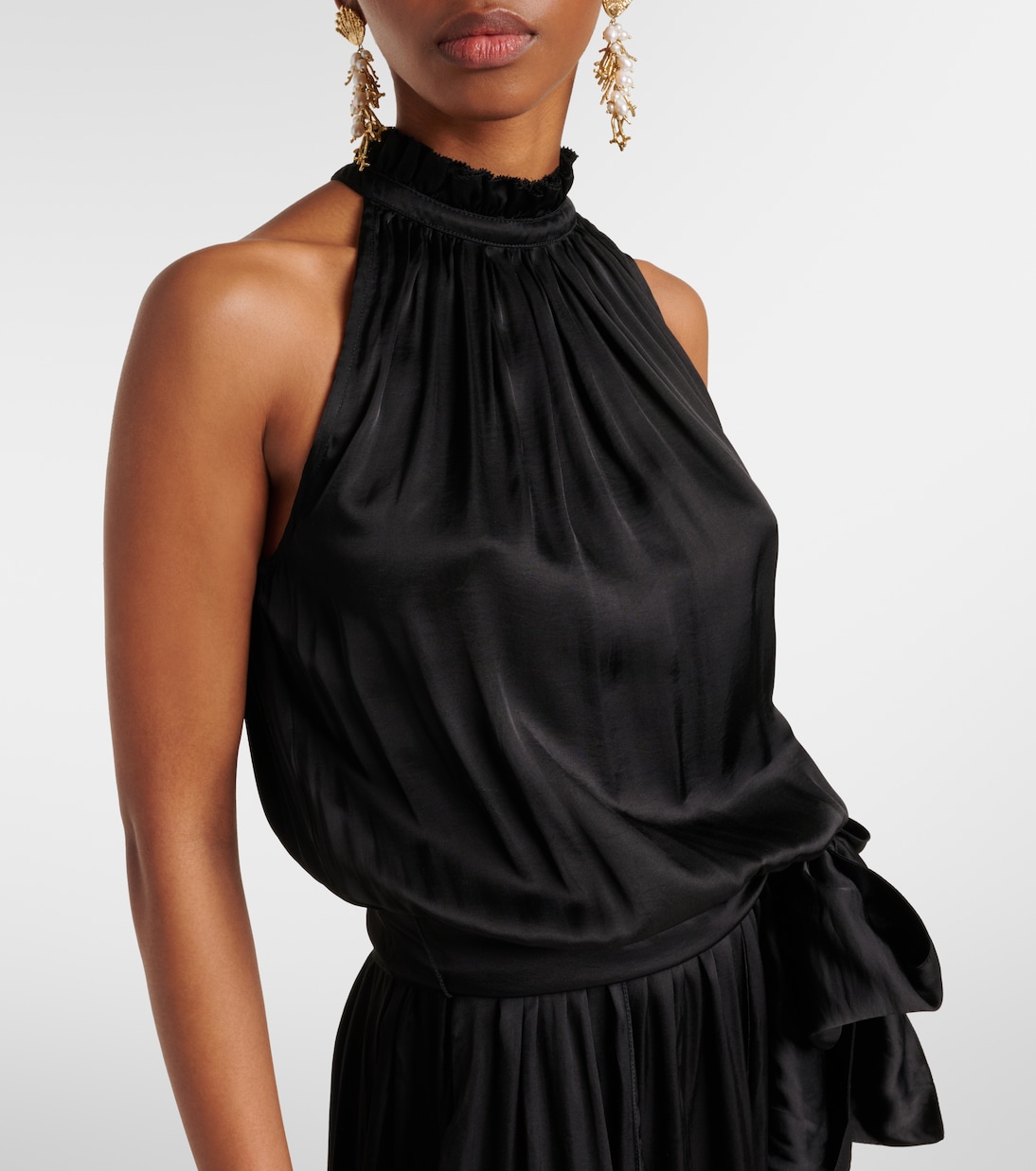 Robe longue Nina en satin | Poupette St Barth