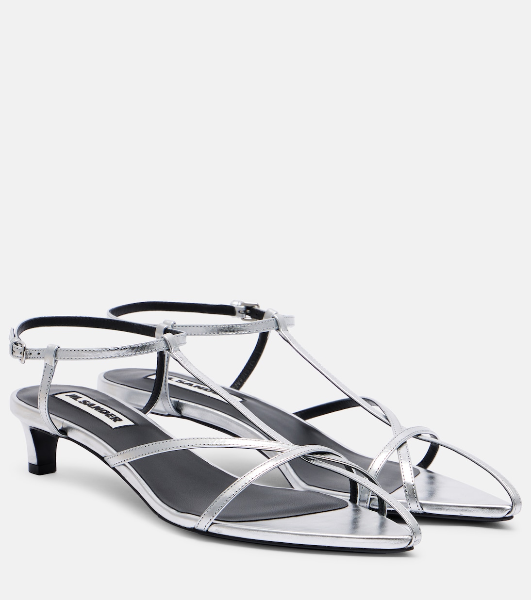 Sandalen aus Metallic-Leder | Jil Sander