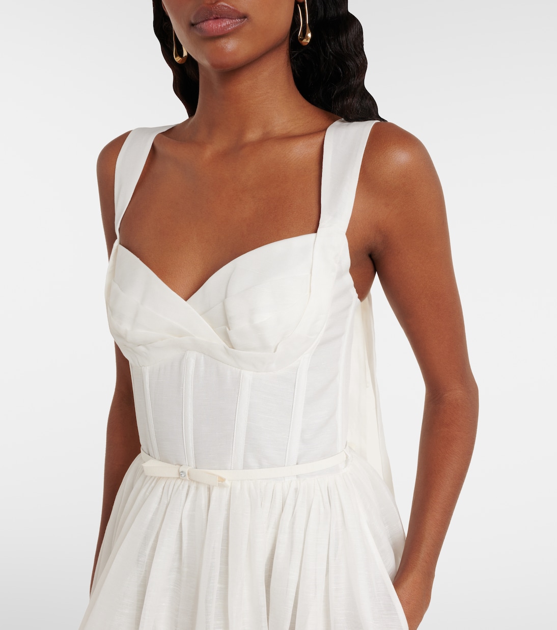 فستان ميدي من الكتّان والحرير Dawning | Zimmermann