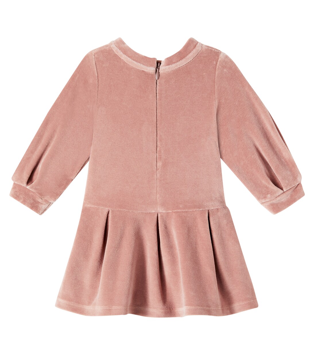 Logo cotton velvet dress | Chloé Kids