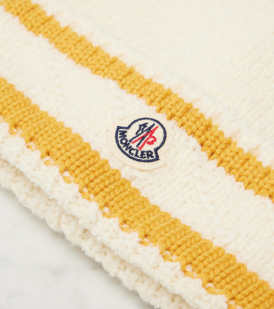 Logo striped wool-blend beanie | Moncler