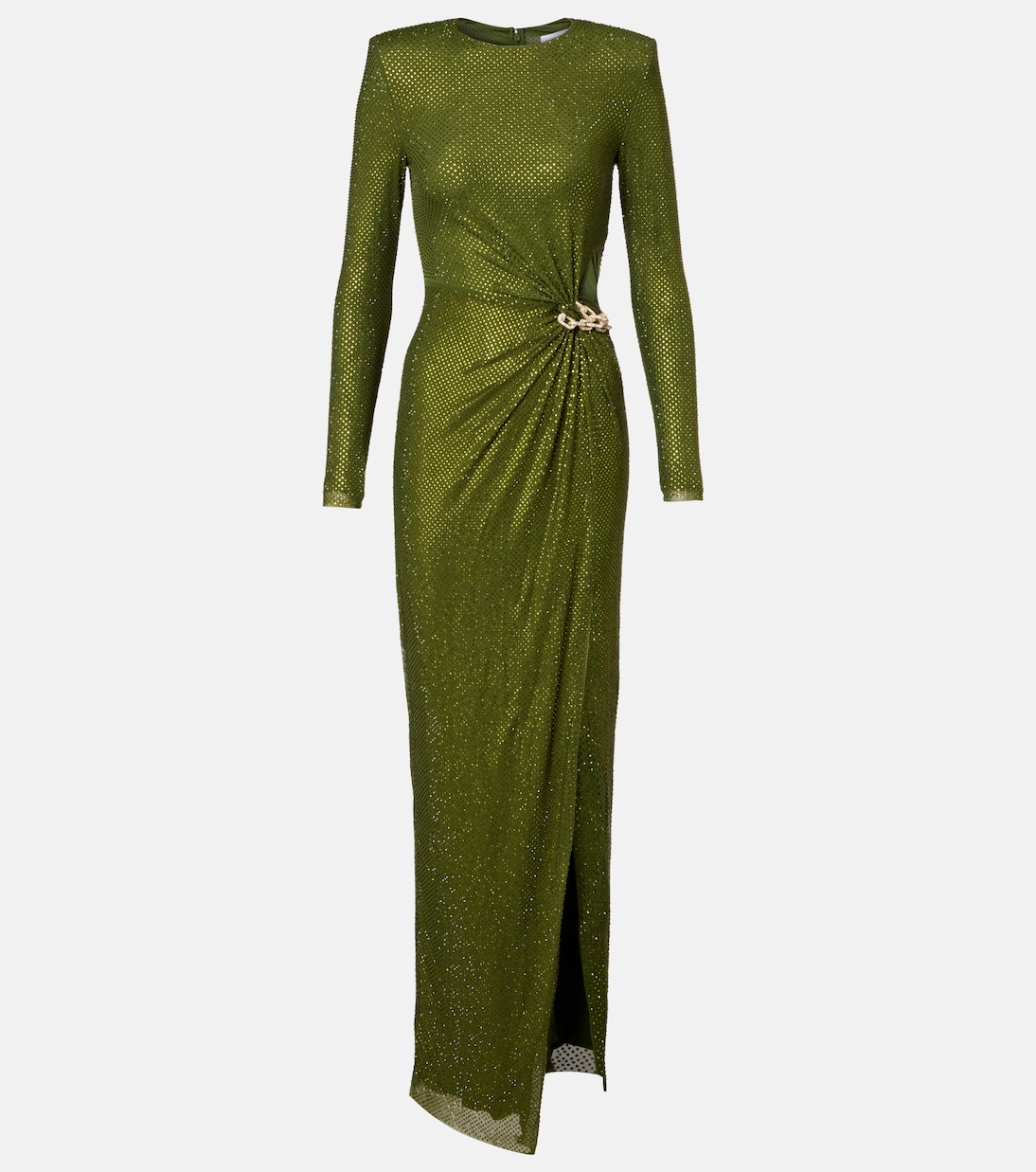 Chain-detail embellished jersey gown | Self-Portrait