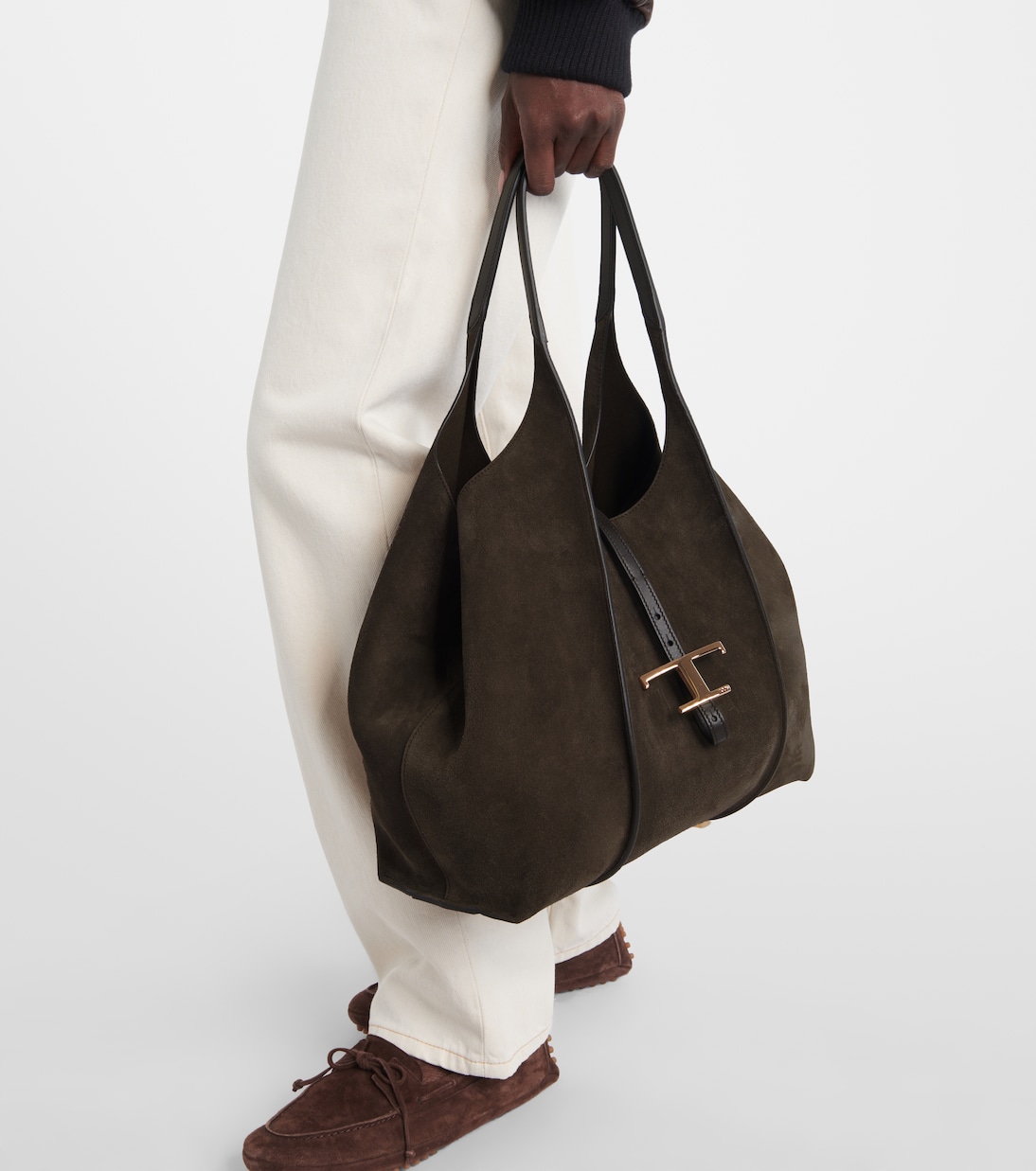 T Timeless Medium suede tote bag | Tod's