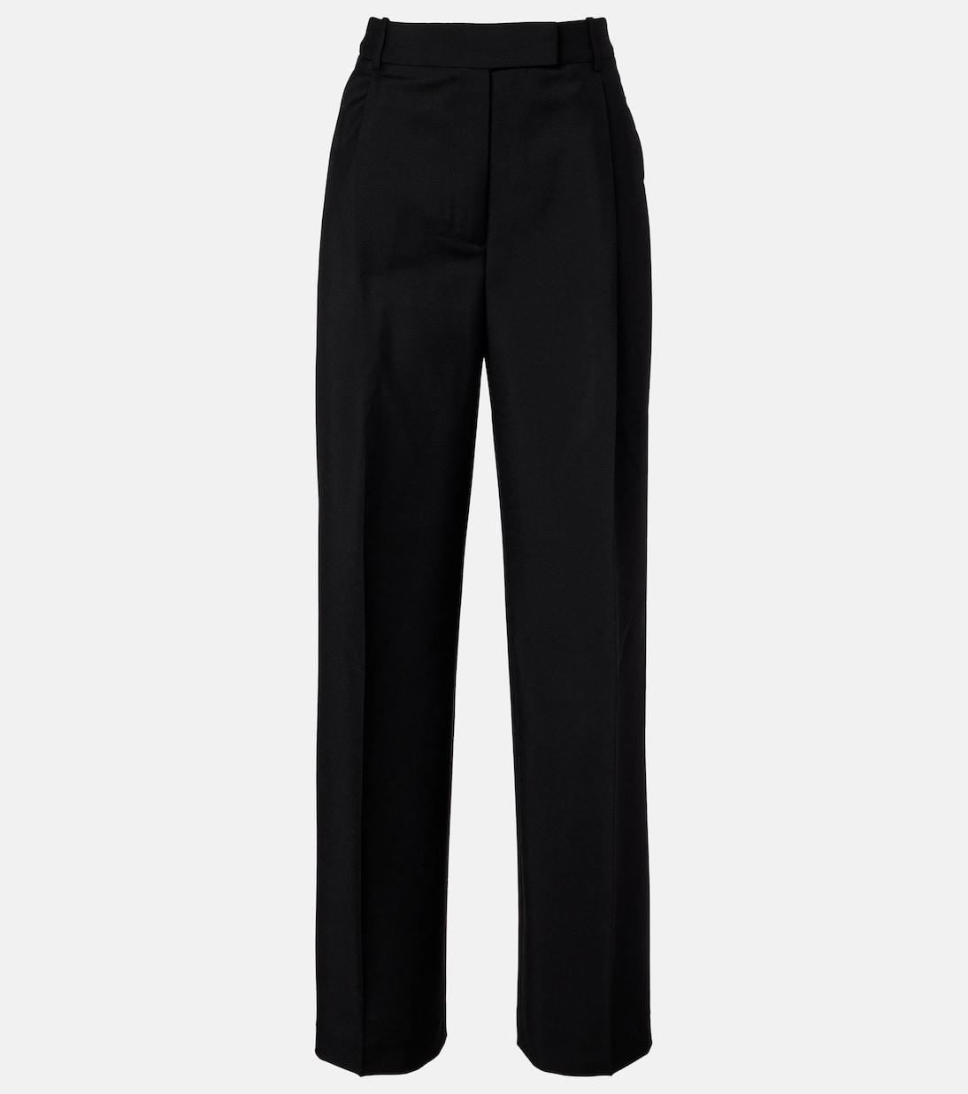 Pantalon ample à taille mi-haute en laine et mohair | Róhe