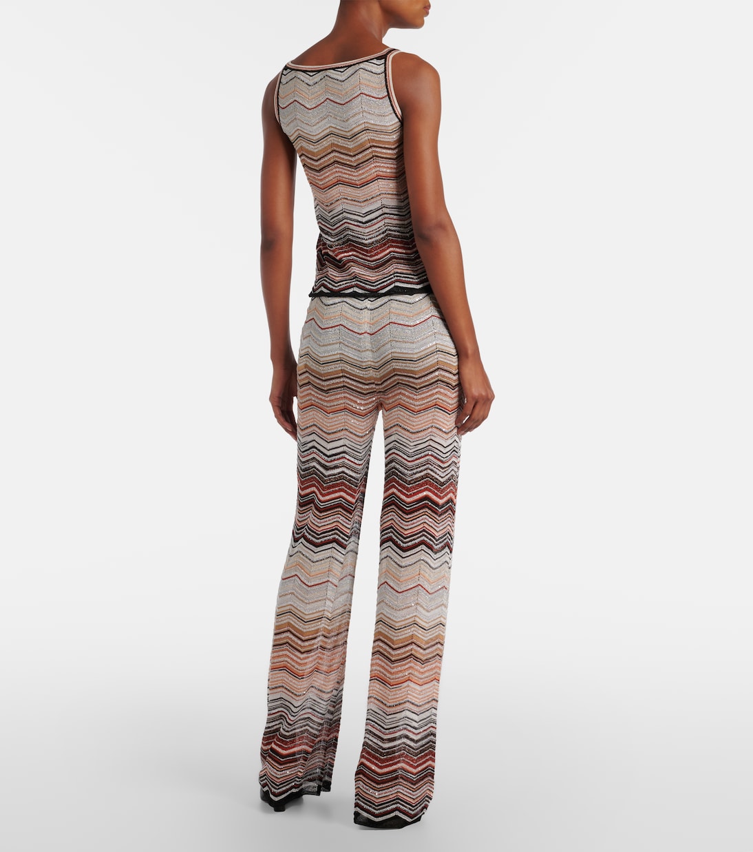 Zigzag lamé wide-leg pants | Missoni