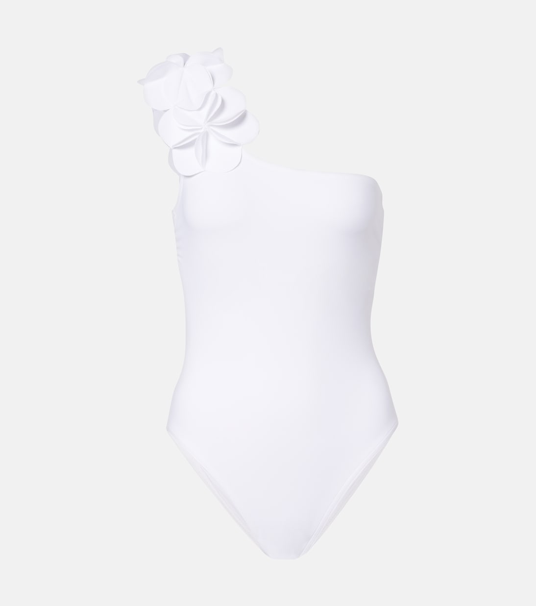 Tess floral-appliqué one-shoulder swimsuit | Karla Colletto