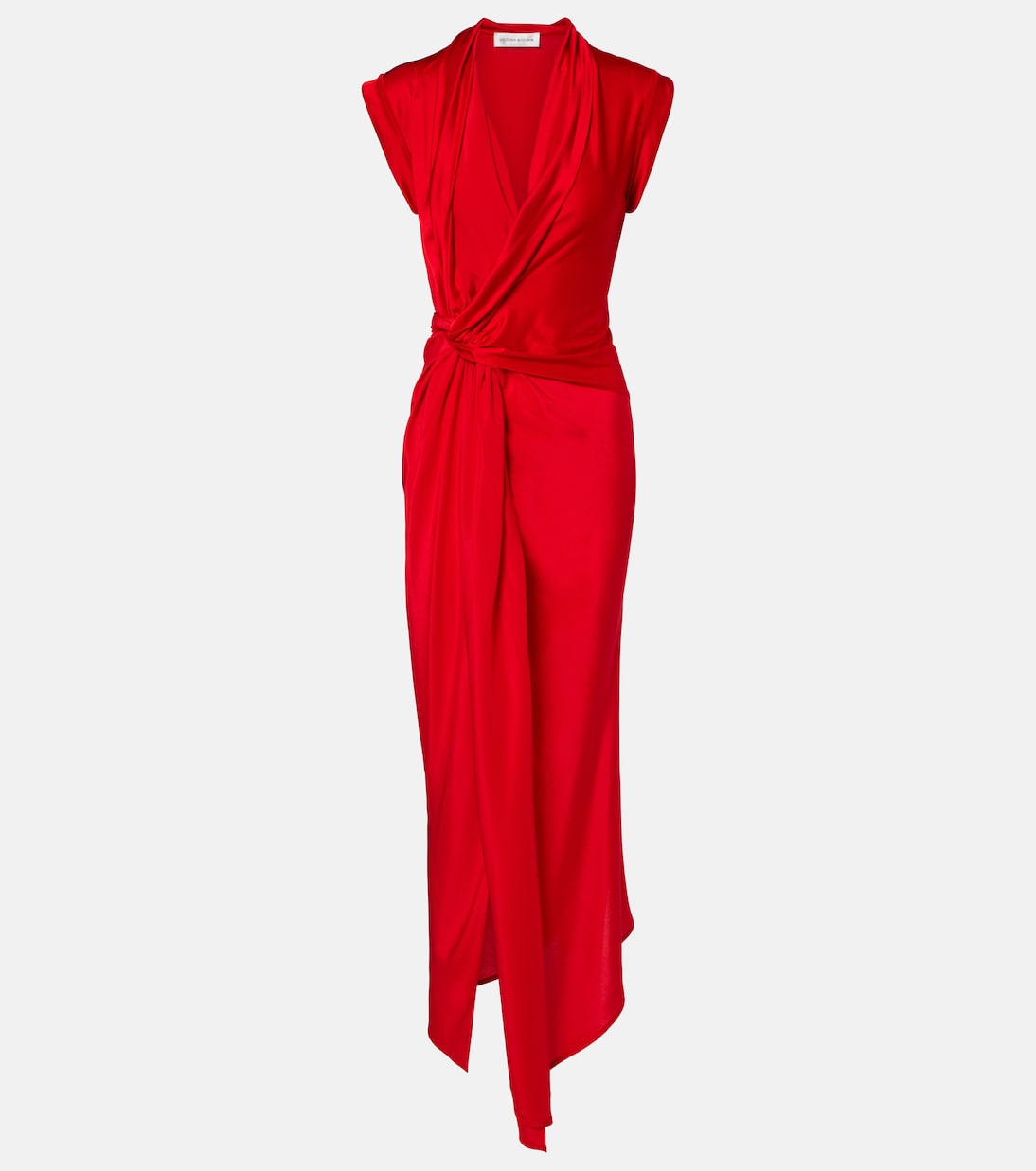 Gathered silk-trimmed jersey maxi dress | Victoria Beckham