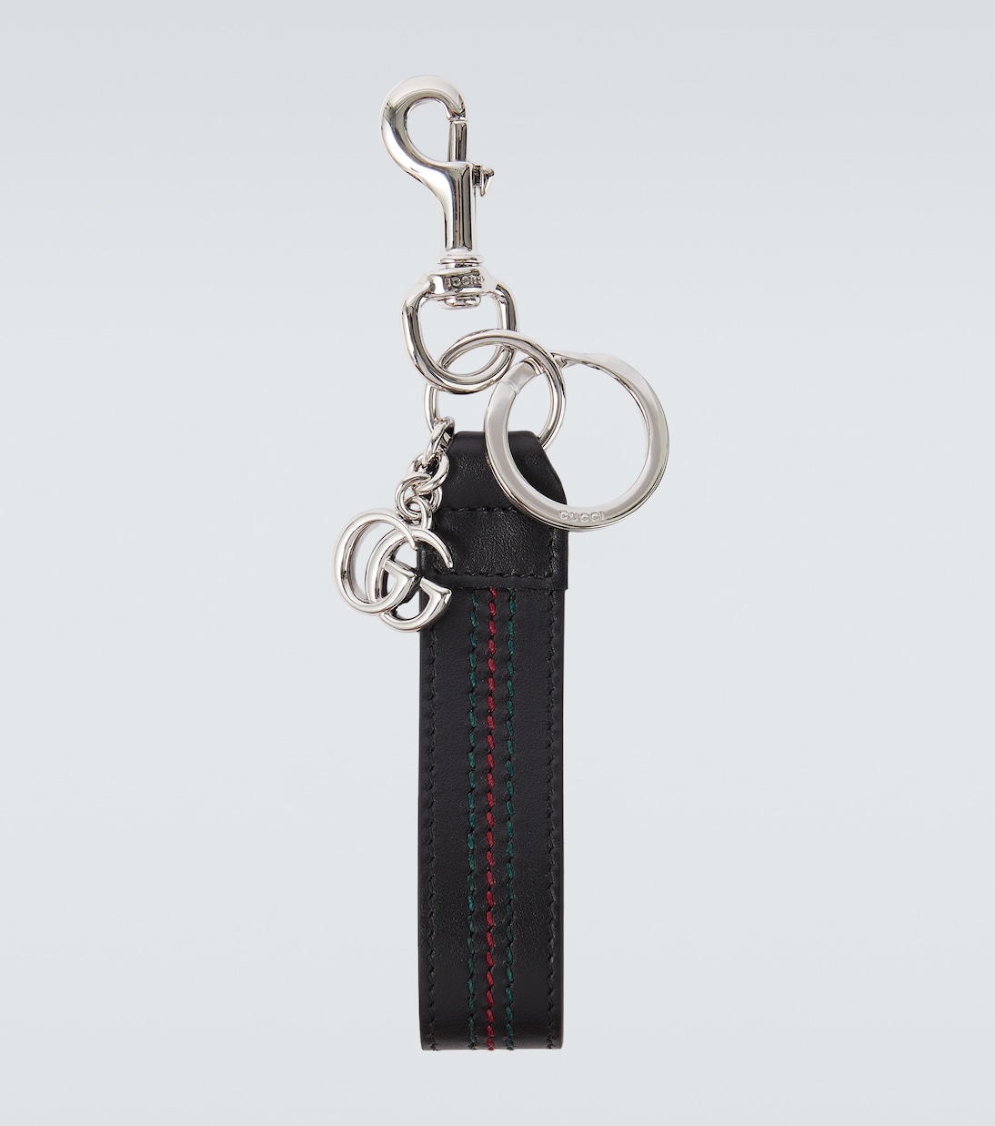 Double G leather keychain | Gucci