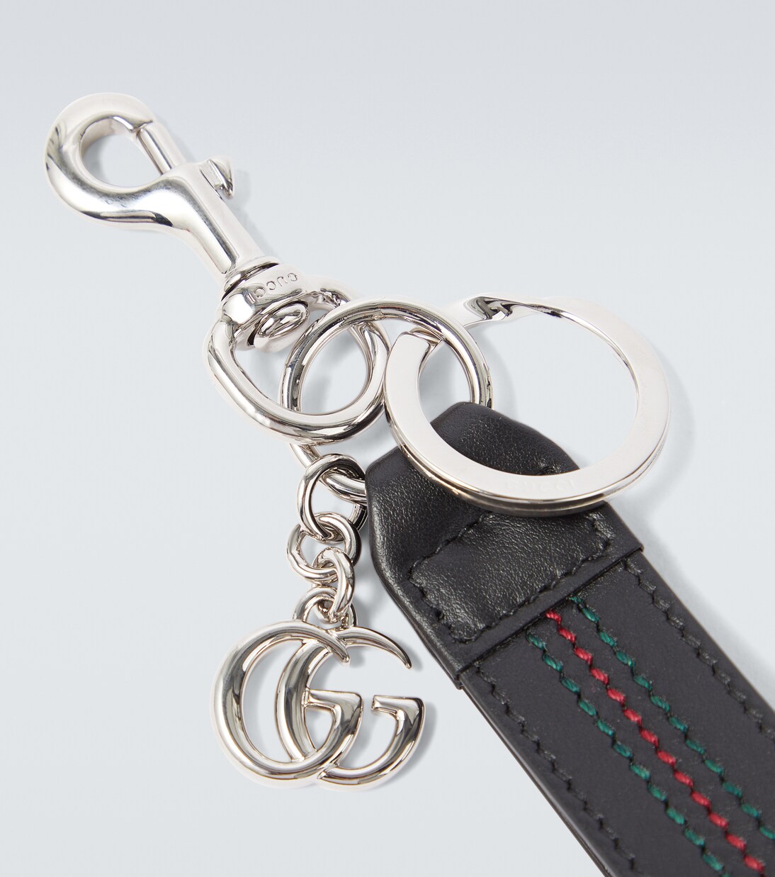 Double G leather keychain | Gucci
