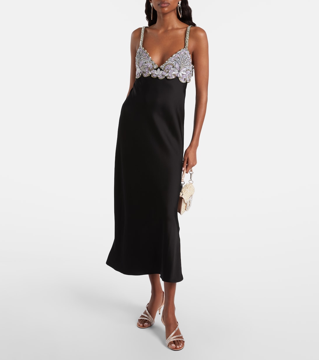 Locò Small embellished satin shoulder bag | Valentino Garavani