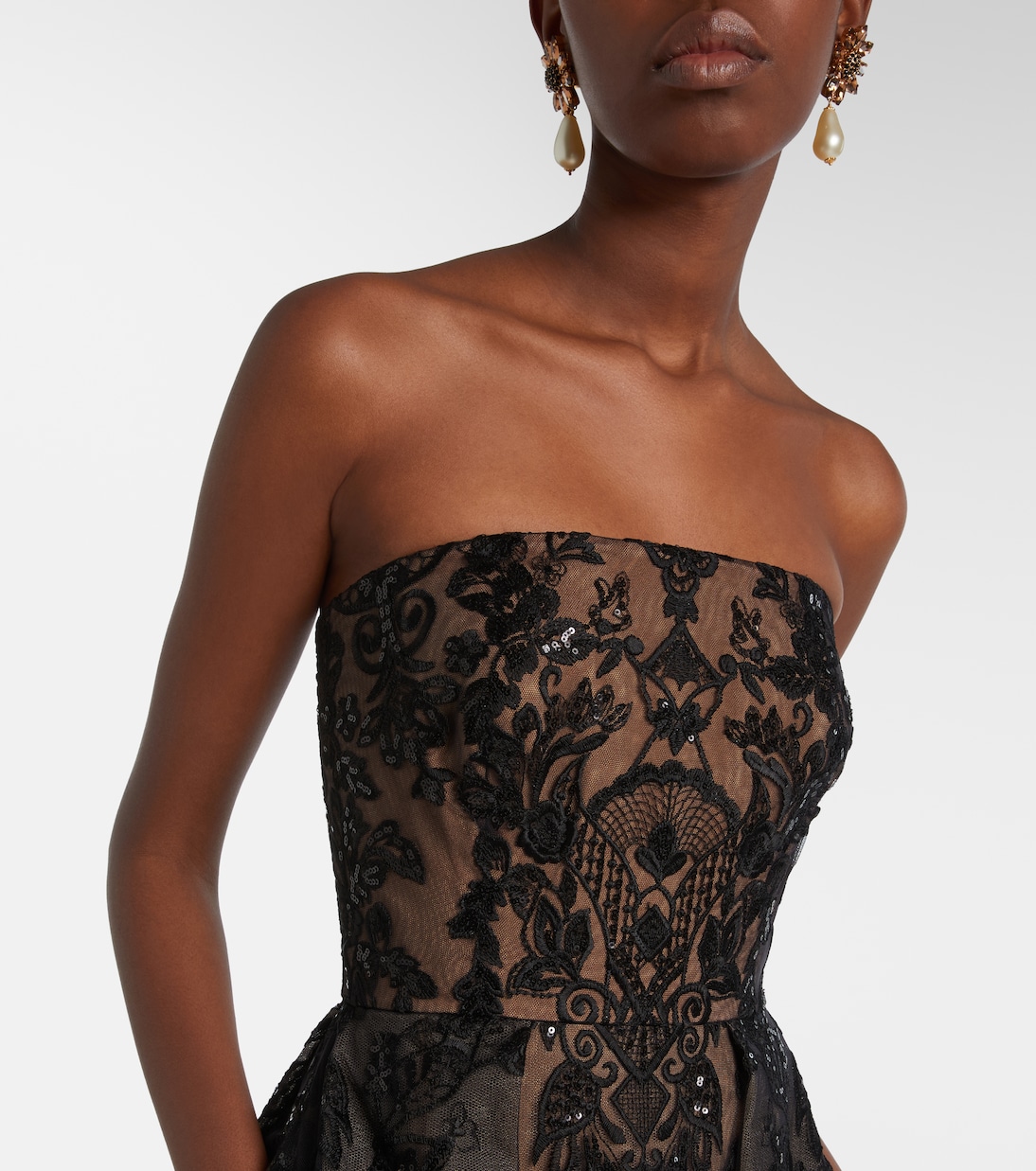 Bestickte Robe mit Pailletten | Elie Saab