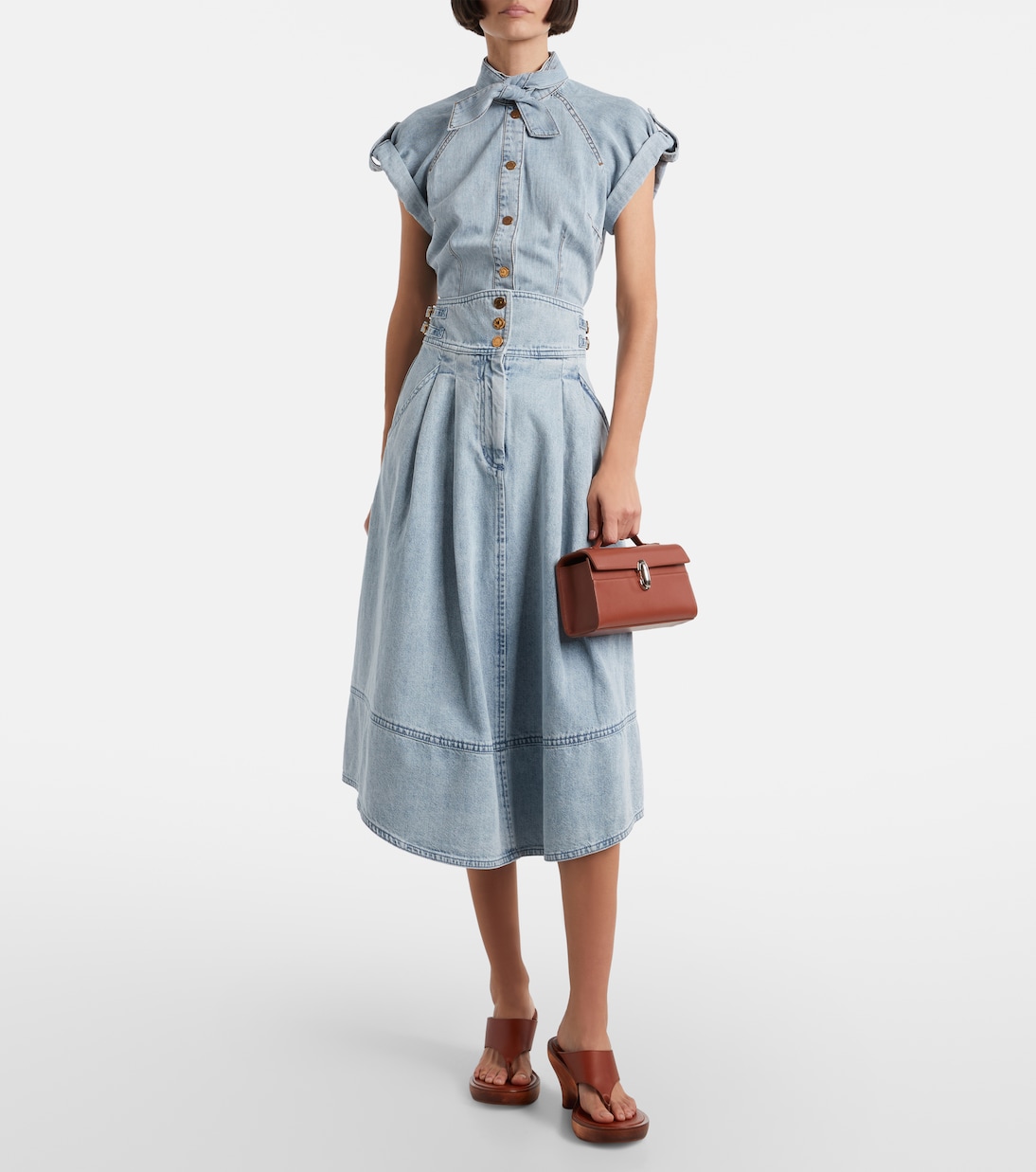 Falda midi Wandlerlust de denim | Zimmermann