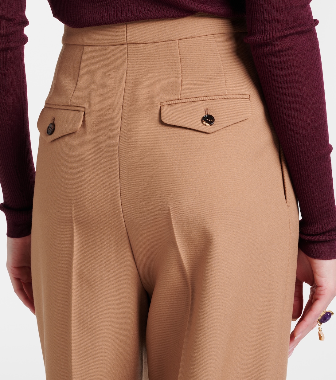 Virgin wool gabardine wide-leg pants | Chloé