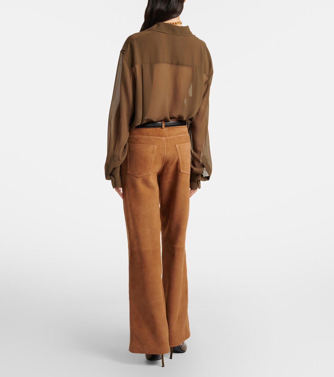 Milo suede wide-leg pants | Nour Hammour