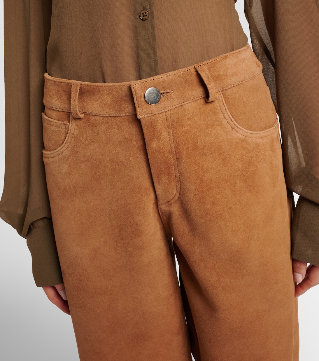 Milo suede wide-leg pants | Nour Hammour