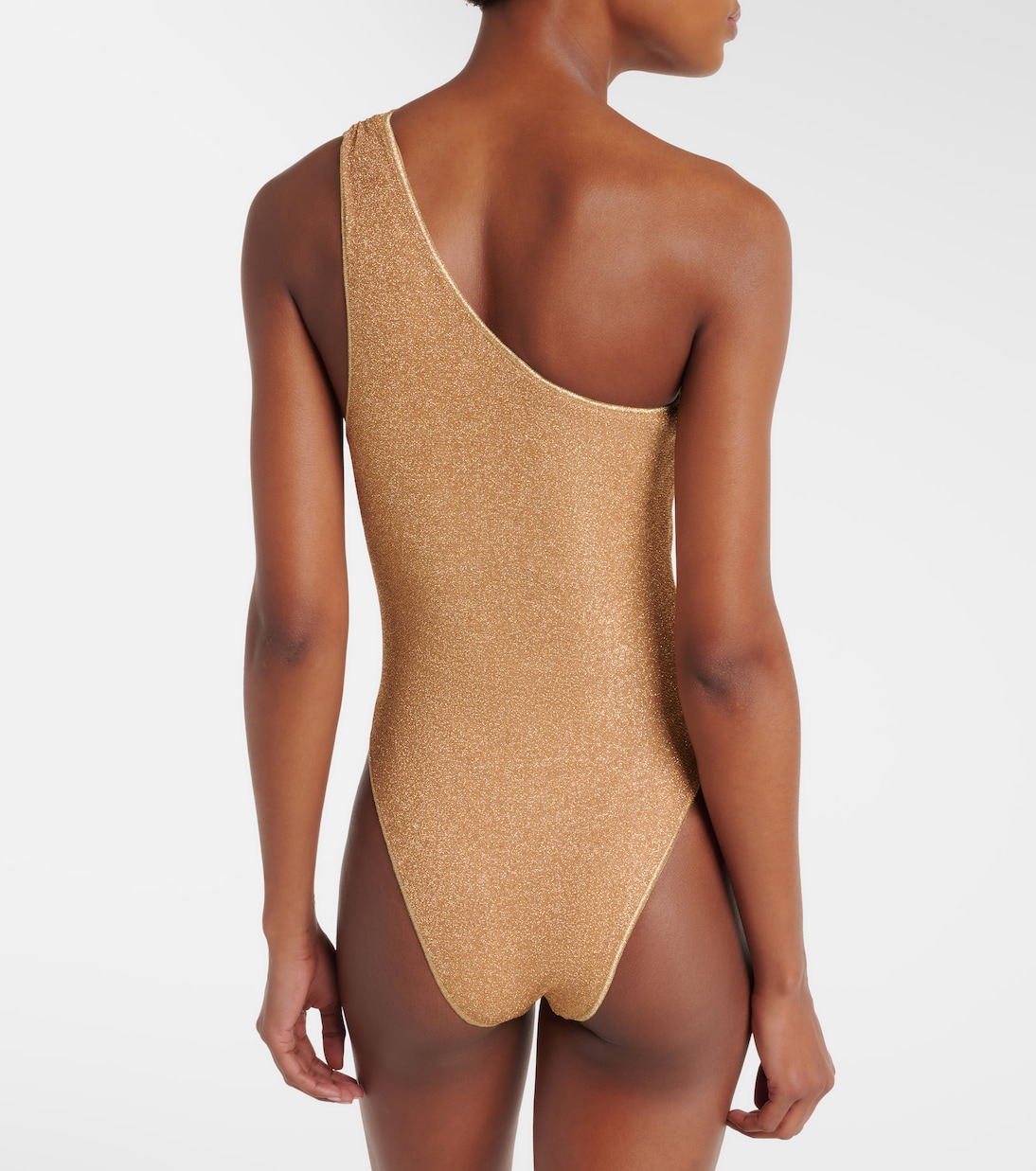 Costume intero monospalla in lamé con decorazioni | Oséree