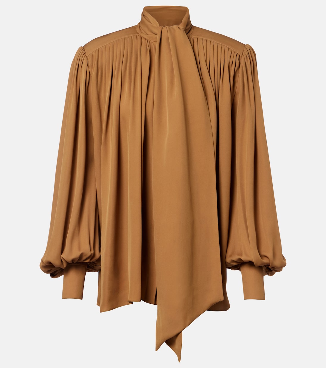 Vali pleated silk georgette blouse | Khaite