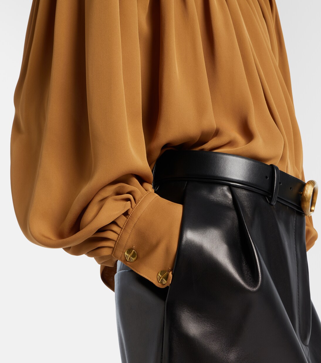 Vali pleated silk georgette blouse | Khaite