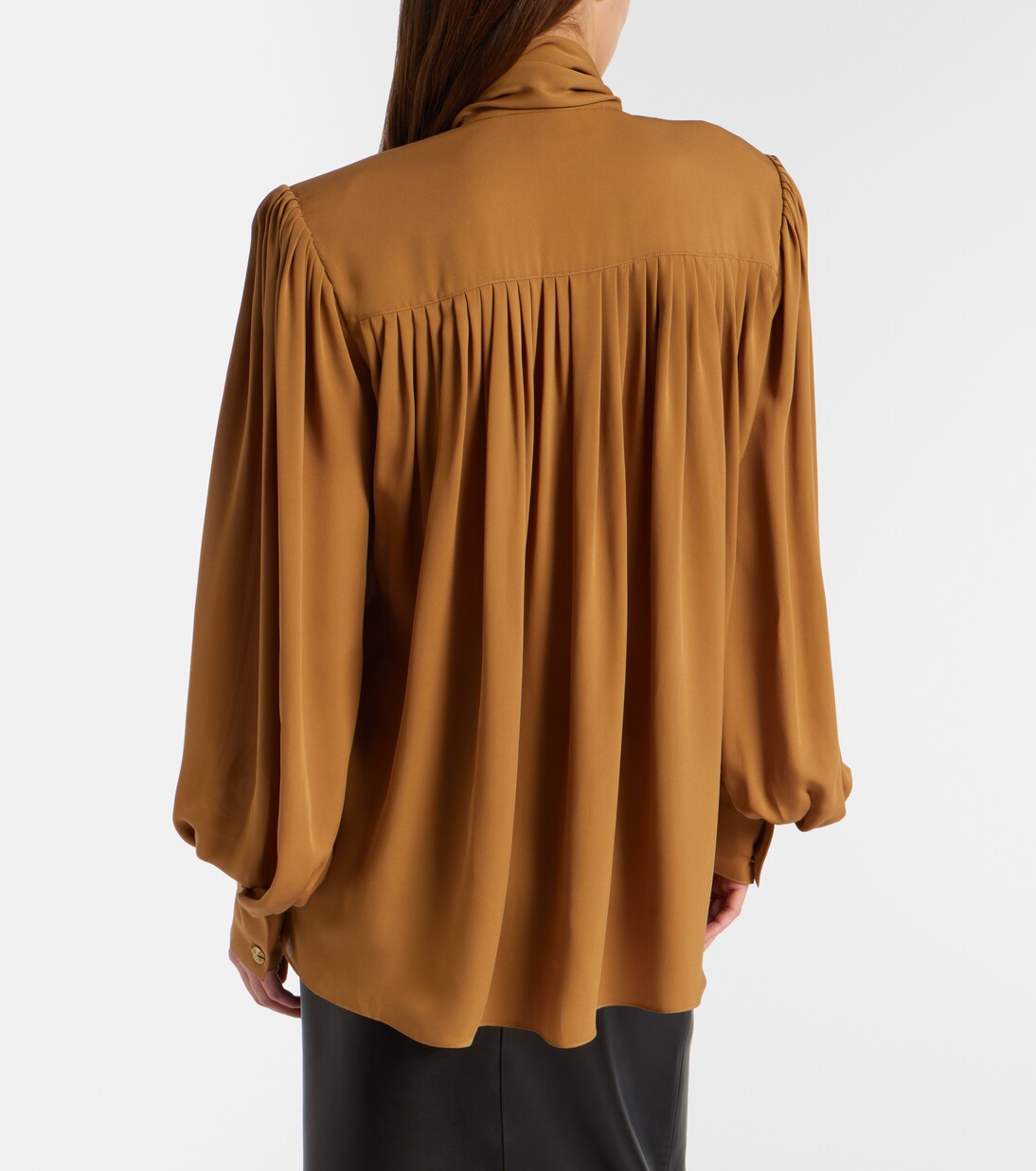 Vali pleated silk georgette blouse | Khaite