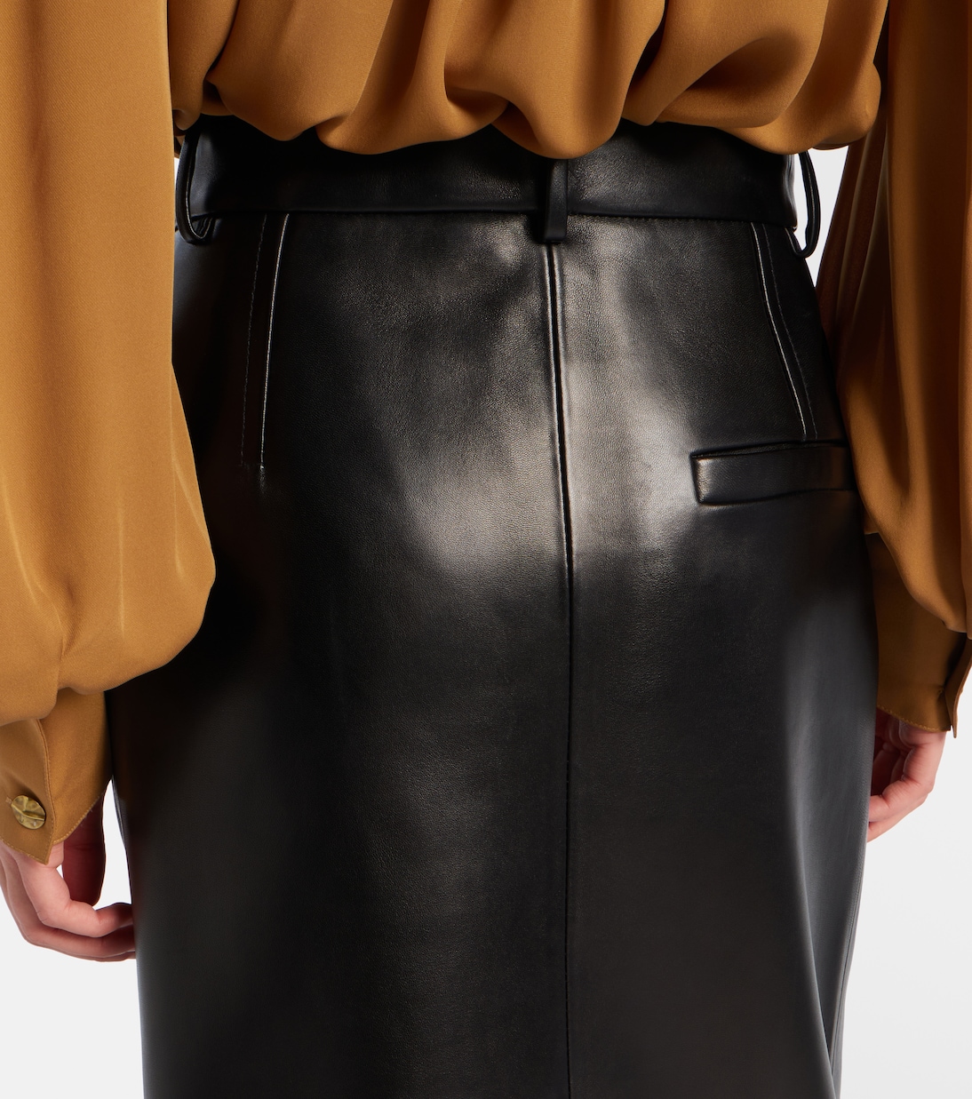 Anden leather midi skirt | Khaite