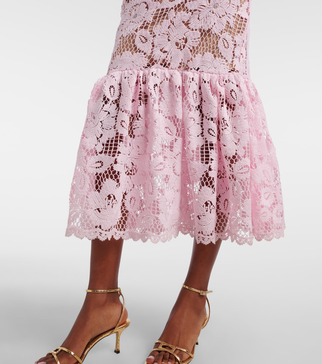 Belted crochet midi dress | Self-Portrait