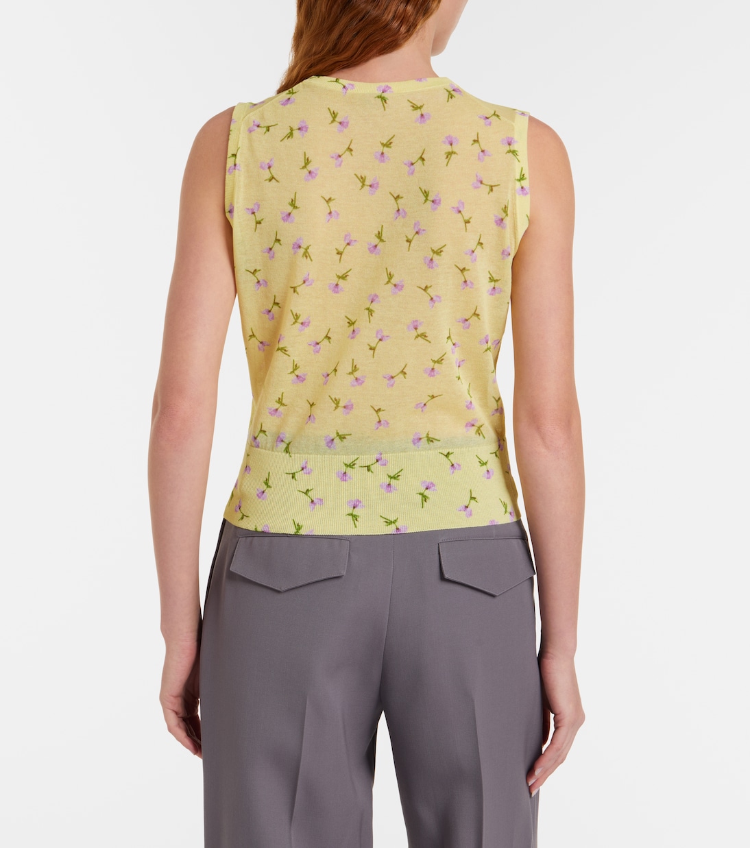Floral cotton-blend top | Jil Sander