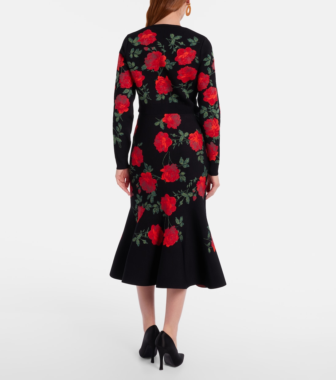 Floral jacquard midi skirt | Carolina Herrera