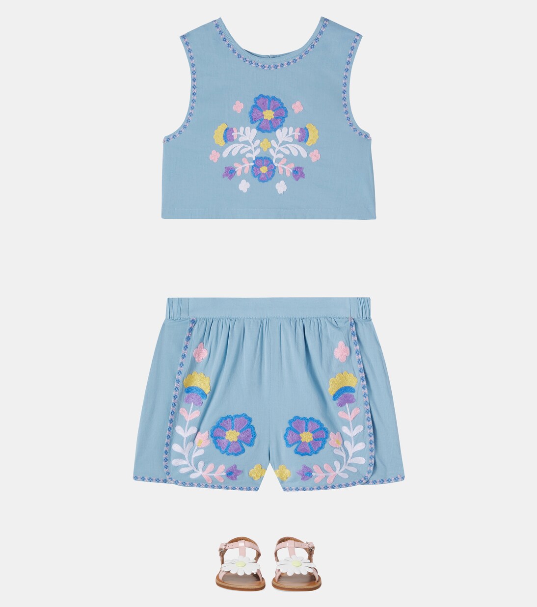 Maïwen embroidered cotton shorts | Louise Misha